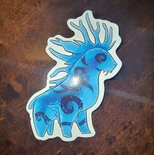 Blue Mythic Deer Vinyl Sticker - Women's Accessories Studio Ghibli